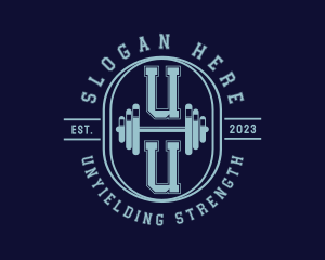 Dumbbell Gym Bodybuilding logo design