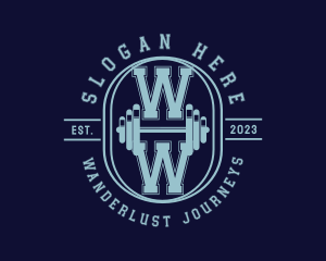 Dumbbell Gym Bodybuilding logo design
