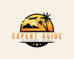 Tropical Beach Island logo design