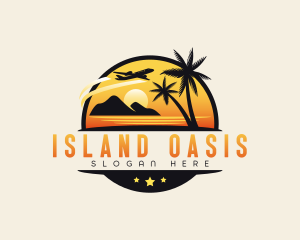 Tropical Beach Island logo design