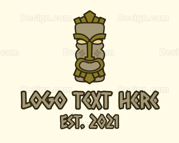 Traditional Tiki Statue Logo