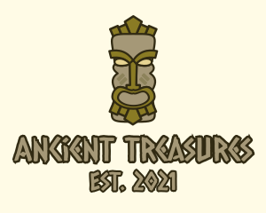 Traditional Tiki Statue logo