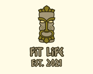 Traditional Tiki Statue logo