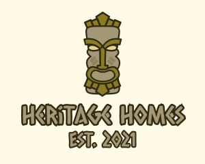 Traditional Tiki Statue logo