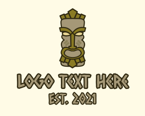 Barrier - Traditional Tiki Statue logo design