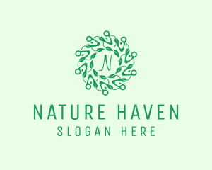 Eco Natural Organic Leaf logo design