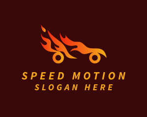 Orange Fast Car Fire logo design