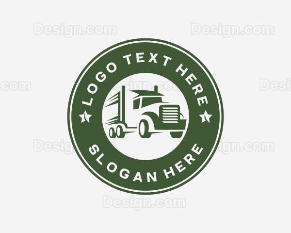 Trailer Truck Logistics Logo