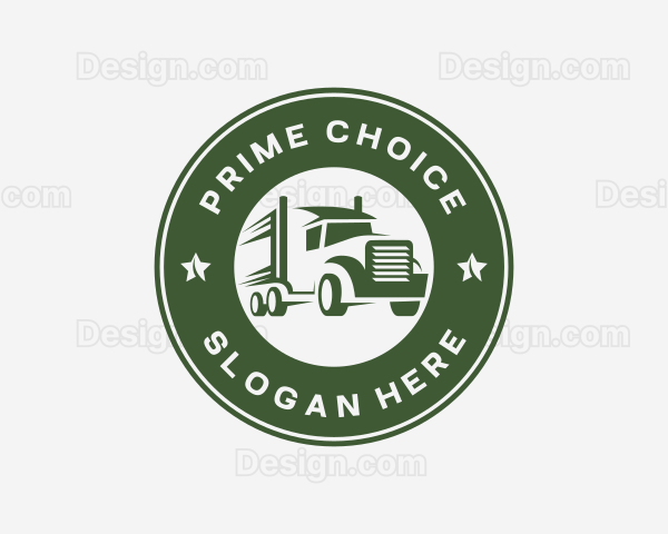 Trailer Truck Logistics Logo