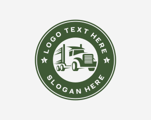 Trailer Truck Logistics Logo