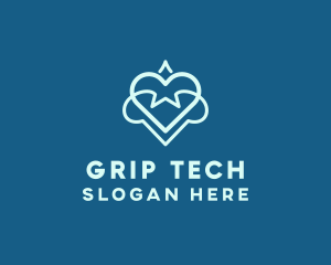 Futuristic Tech Heart logo design