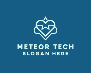 Futuristic Tech Heart logo design