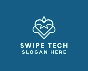 Futuristic Tech Heart logo design