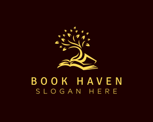 Tree Book Pages logo design