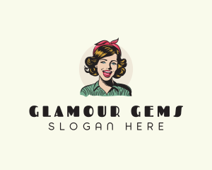 Pinup Girl Hairstyle logo design