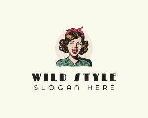 Pinup Girl Hairstyle logo design