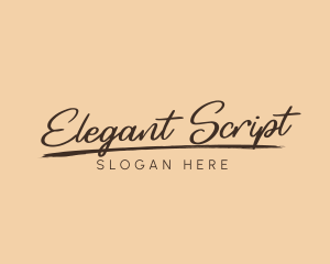 Tilted Handwritten Signature logo design