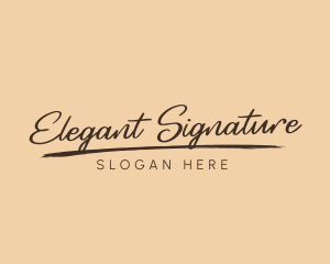 Tilted Handwritten Signature logo design