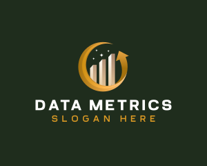 Statistics Growth Arrow logo design