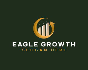 Statistics Growth Arrow logo design