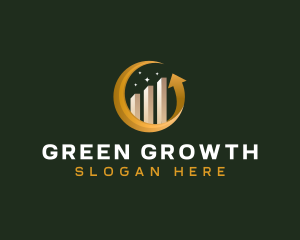 Statistics Growth Arrow logo design