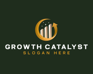 Statistics Growth Arrow logo design