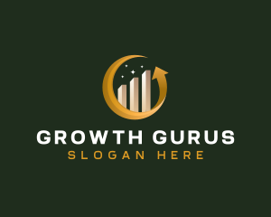 Statistics Growth Arrow logo design