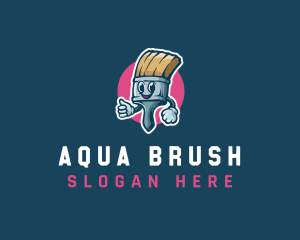 Paint Brush Cartoon logo design