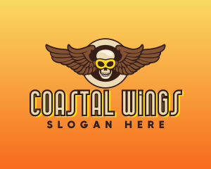 Goggle Skull Wing Gaming logo design