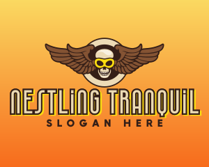 Goggle Skull Wing Gaming logo design