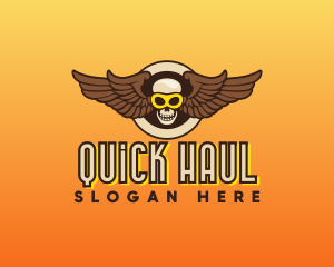 Goggle Skull Wing Gaming logo design