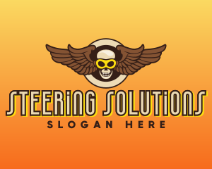 Goggle Skull Wing Gaming logo design