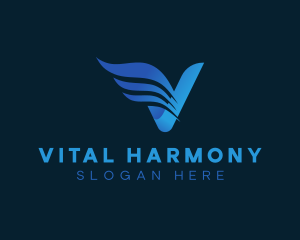 Letter V Company Wing logo design