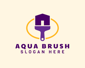 Paint Brush House Painter logo design