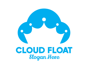 Blue Cloud Crown logo design