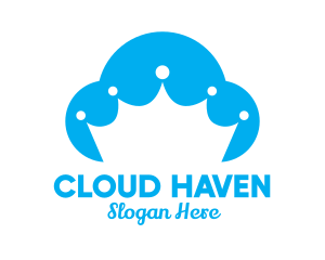 Blue Cloud Crown logo design