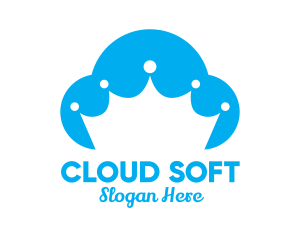 Blue Cloud Crown logo design