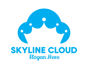 Blue Cloud Crown logo design