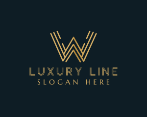 Luxury Lines Business Letter W logo design