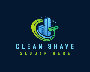 Building Cleaning Squeegee logo design