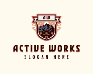 Trekking Mountain Peak logo design