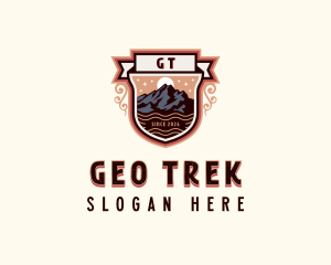 Trekking Mountain Peak logo design