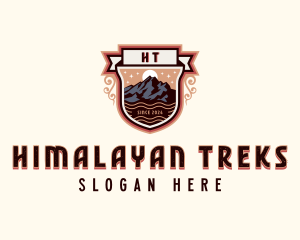 Trekking Mountain Peak logo design