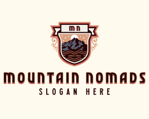 Trekking Mountain Peak logo design