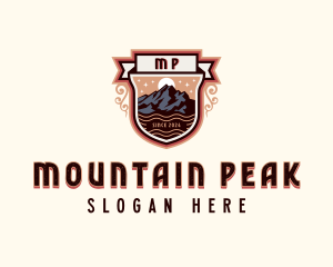 Trekking Mountain Peak logo design