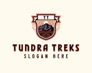 Trekking Mountain Peak logo design