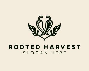 Organic Farm Chili Pepper logo design