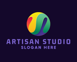 Colorful Paint Marble logo design