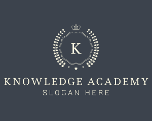 Crown Wreath Academy logo design