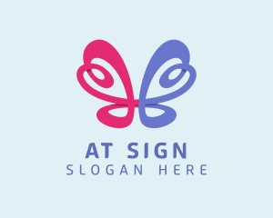 Butterfly Loop Sign logo design